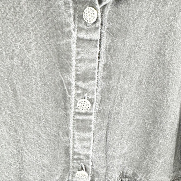 ✅ Zara Black Jewel Button Long Sleeve Denim Dress SIZE SMALL TIERED - Picture 6 of 8